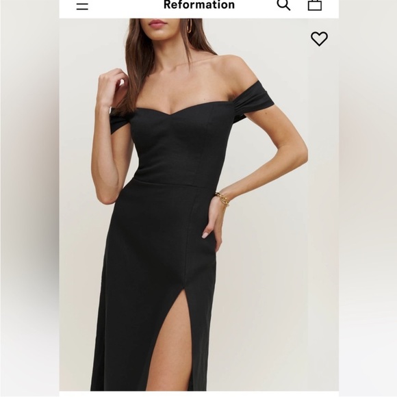 NWT Reformation BLACK BRIDGERTON LINEN MIDI DRESS Size 2 - Picture 4 of 10